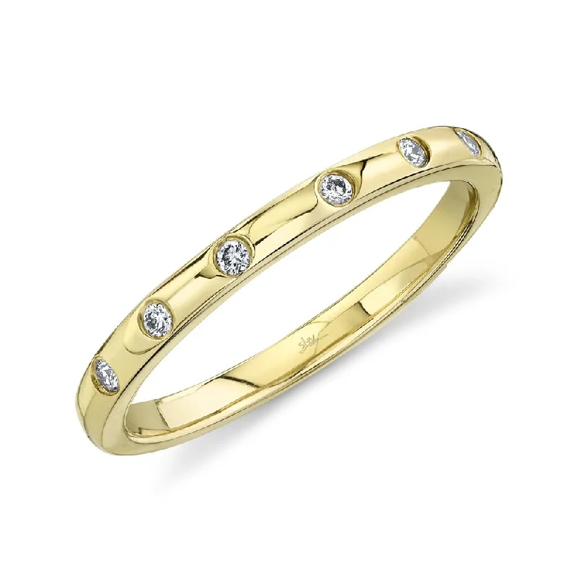 14K Yellow Gold 0.07 Carat Round Diamond Station Band