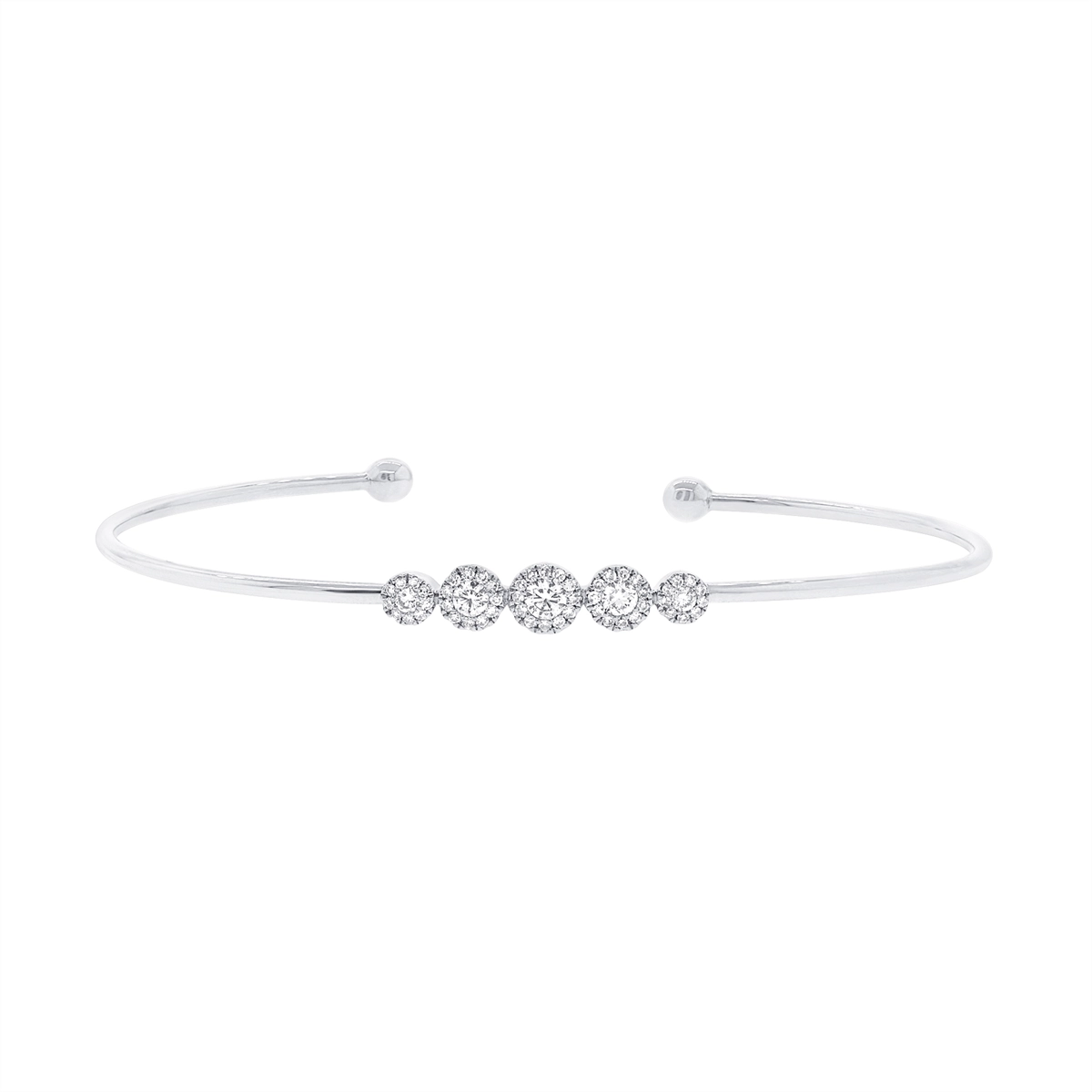 14K White Gold Diamond Cuff Bracelet