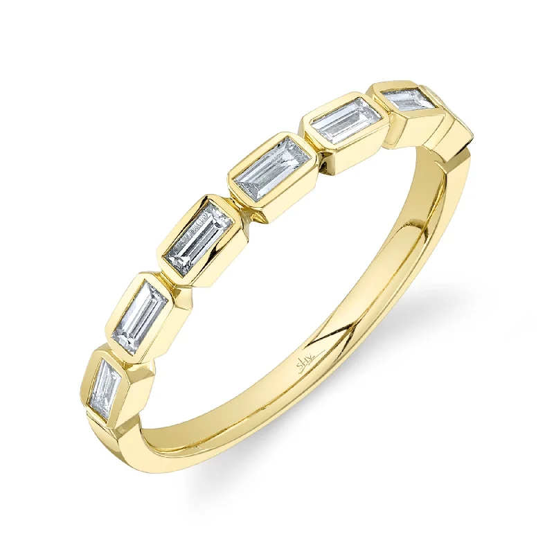 14K Gold 0.35 Carat Diamond Baguette Bezel Band