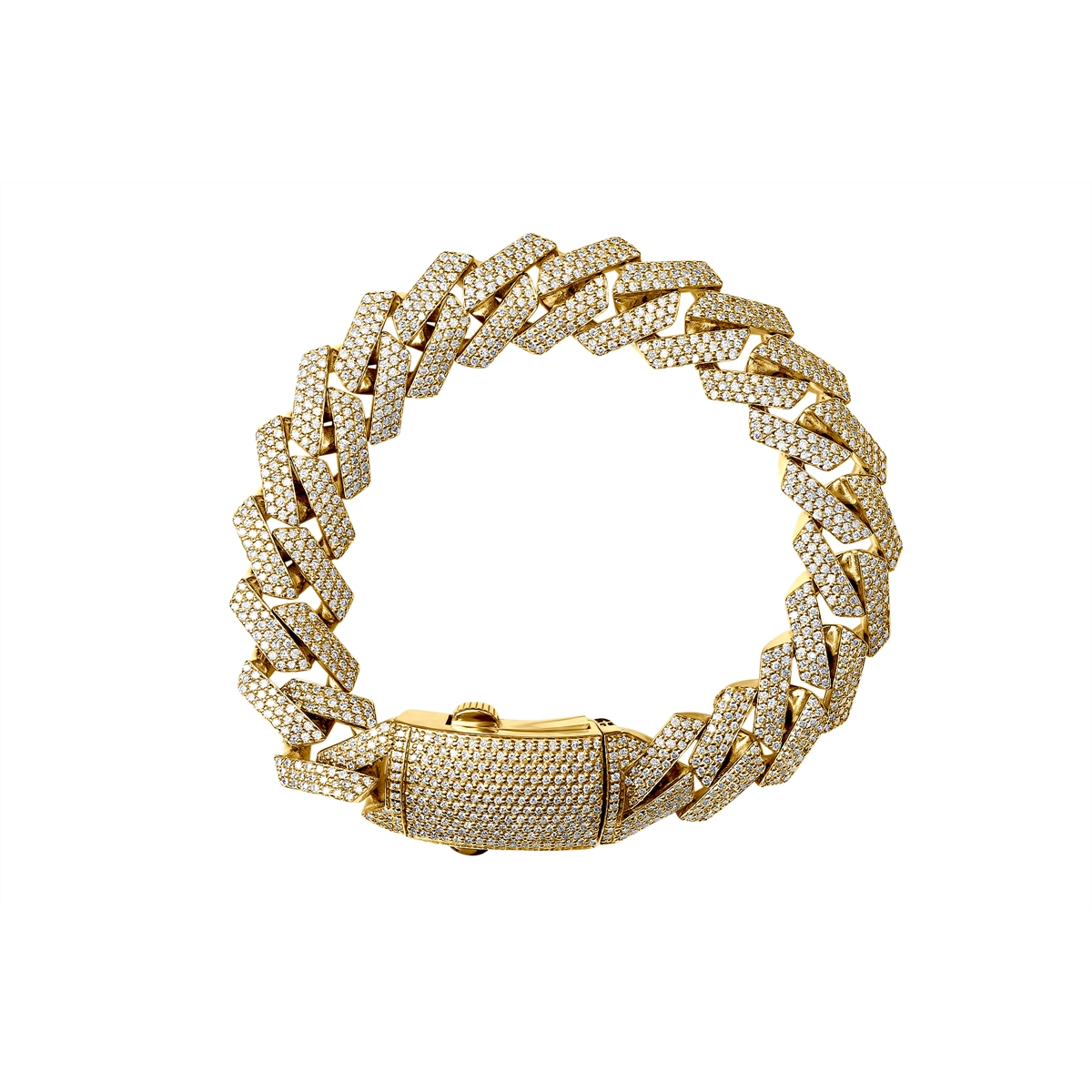 14K Yellow Gold Diamond Link Bracelet