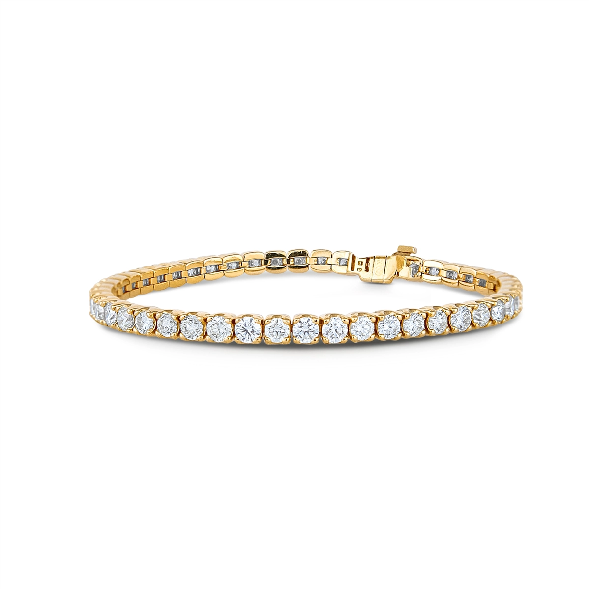 14K Yellow Gold Diamond Tennis Bracelet