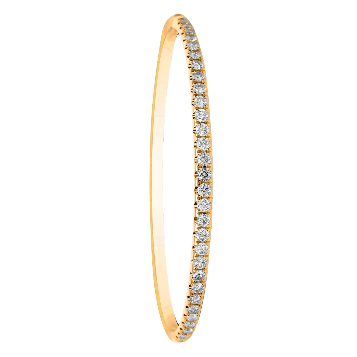 18K Yellow Gold Hinged Diamond Bangle Bracelet