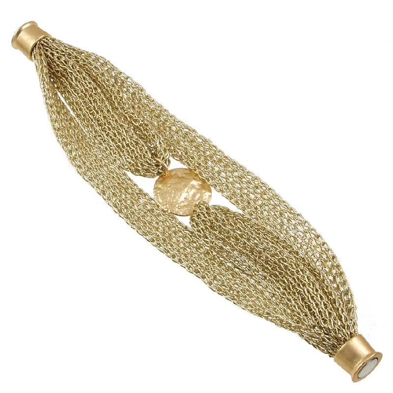 Gold Mesh Coin Bracelet