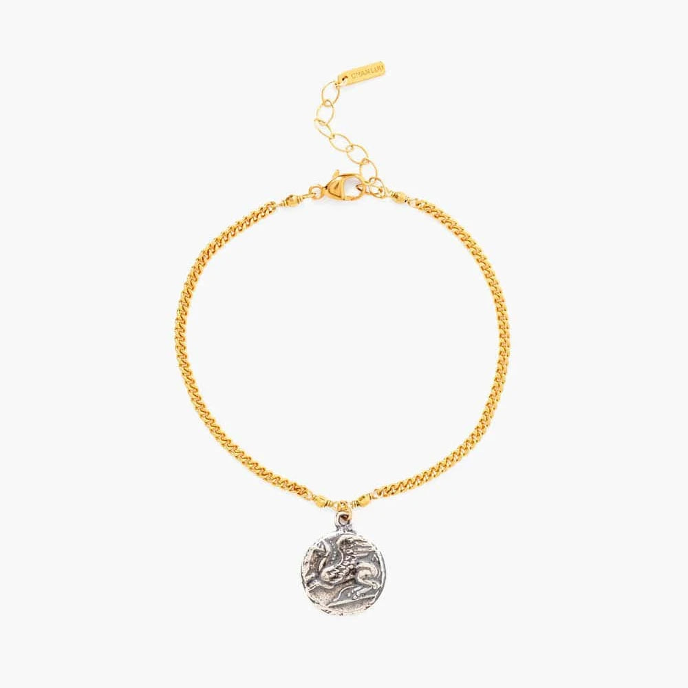 Pegasus Charm Gold Mix Bracelet