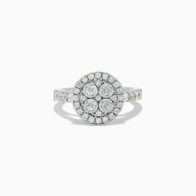 14K White Gold Diamond Cluster Ring