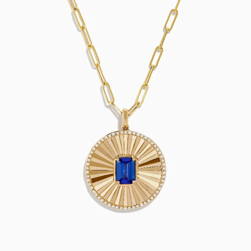 Nahla Siri 14K Yellow Gold Tanzanite and Diamond Pendant