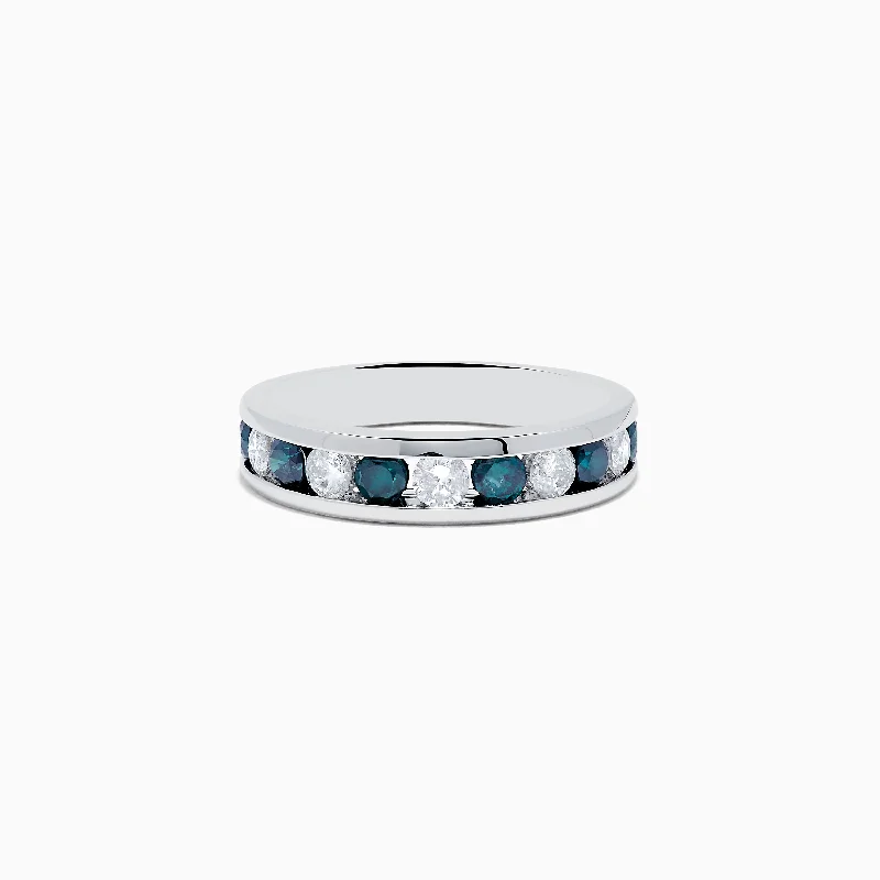 Bella Bleu 14K White Gold White and Blue Diamond Ring