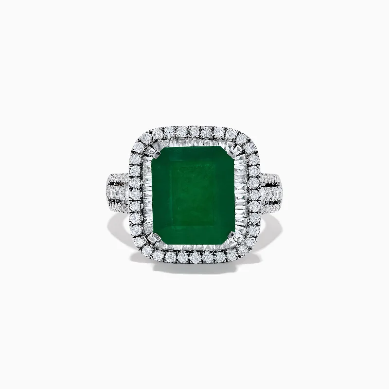 Brasilica 14K Yellow Gold Emerald and Diamond Ring