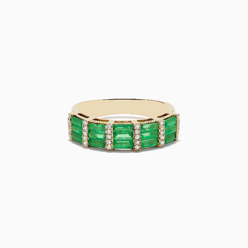 Brasilica 14K Yellow Gold Emerald and Diamond Ring