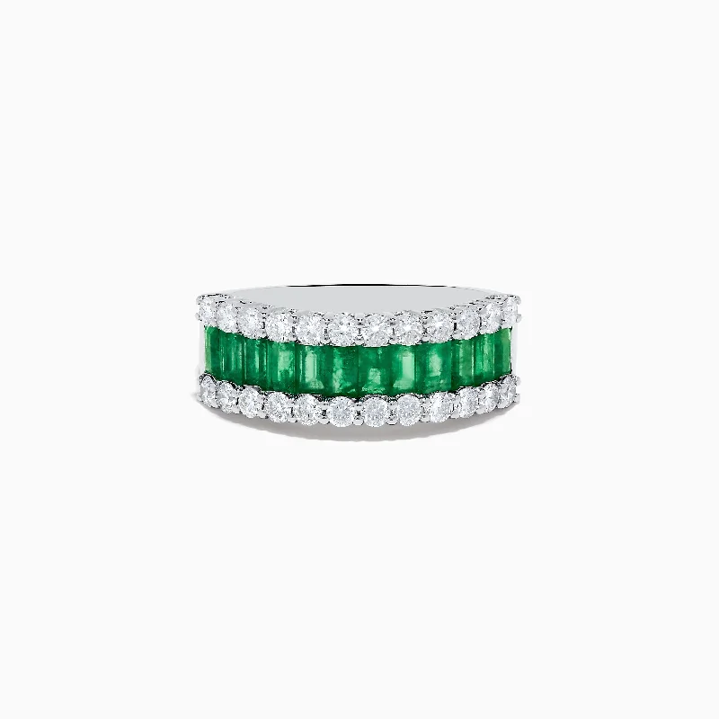 Brasillica 14K White Gold Emerald and Diamond Ring