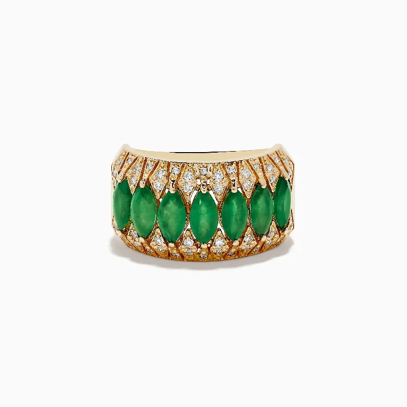 Brasillica 14K Yellow Gold Emerald and Diamond Ring