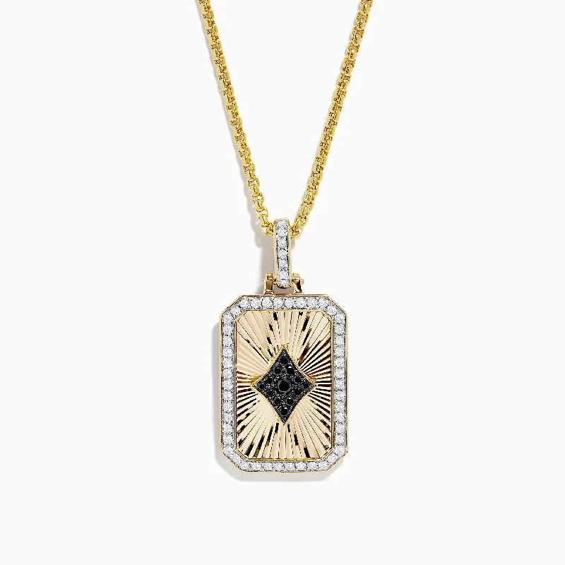 Casino Men's 14K Yellow Gold Diamond Diamonds-Suit Pendant