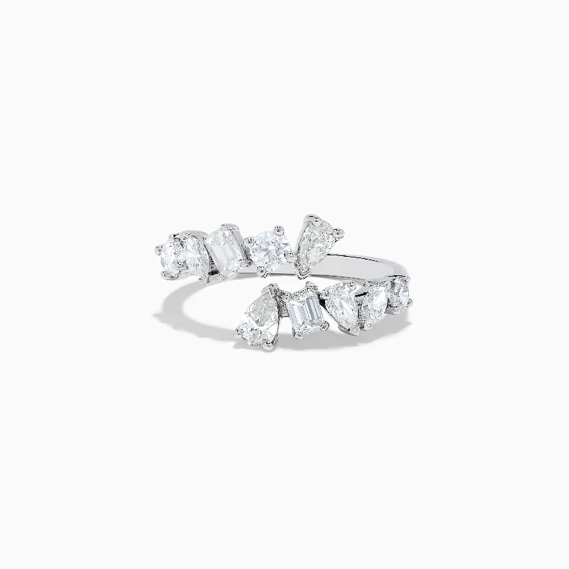 Classique 14K White Gold Diamond Bypass Ring 1.36 TCW