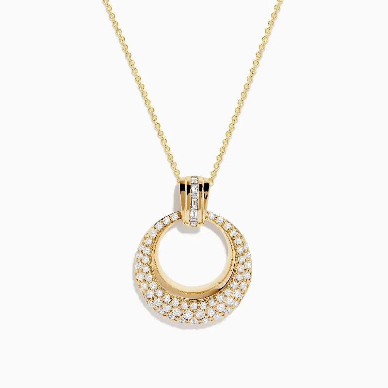 D'Oro 14K Yellow Gold Diamond Pendant