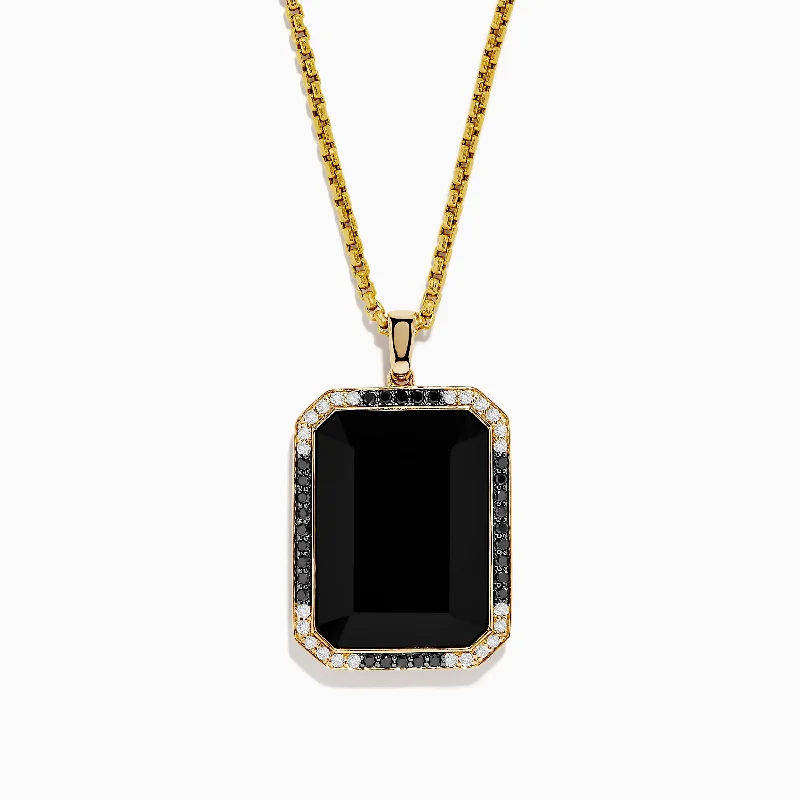 Eclipse Men's 14K Yellow Gold Onyx Pendant