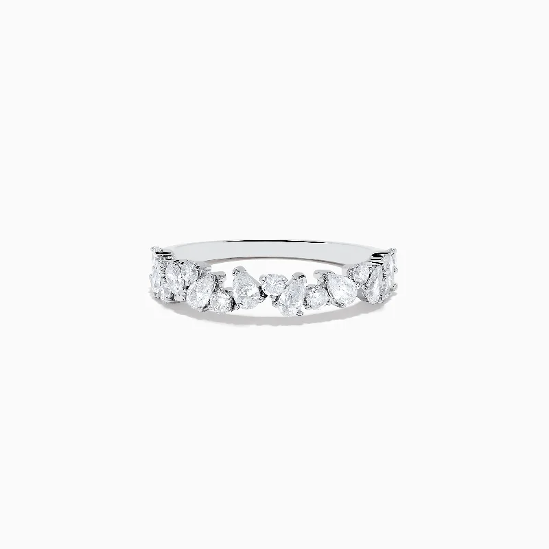 Pave Classica 14K White Gold Multi Shape Diamond Band 0.80 TCW