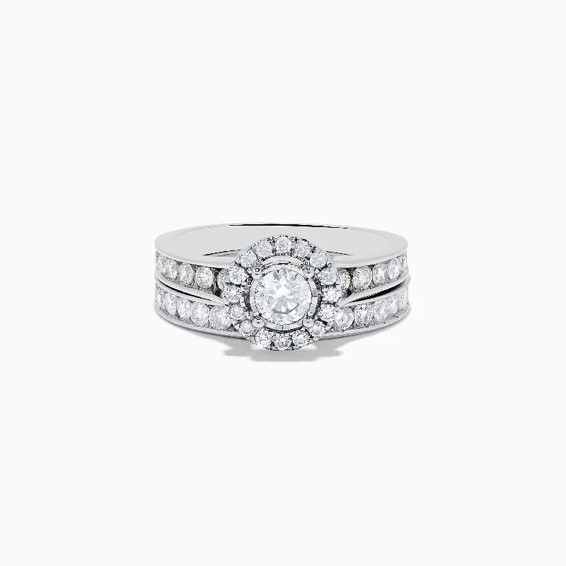 Pave Classica 14K White Gold Diamond Ring Set