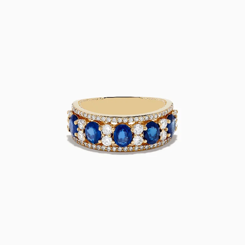 Royale Bleu 14K Yellow Gold Blue Sapphire and Diamond Ring