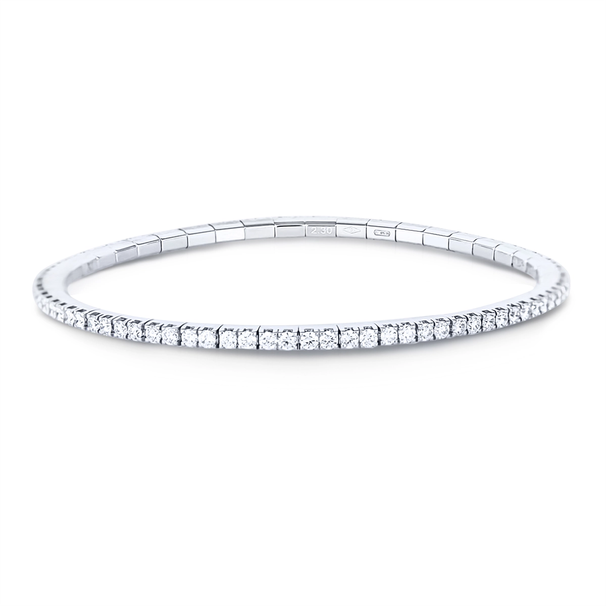 Extensible 18K White Gold Diamond Stretch Tennis Bracelet