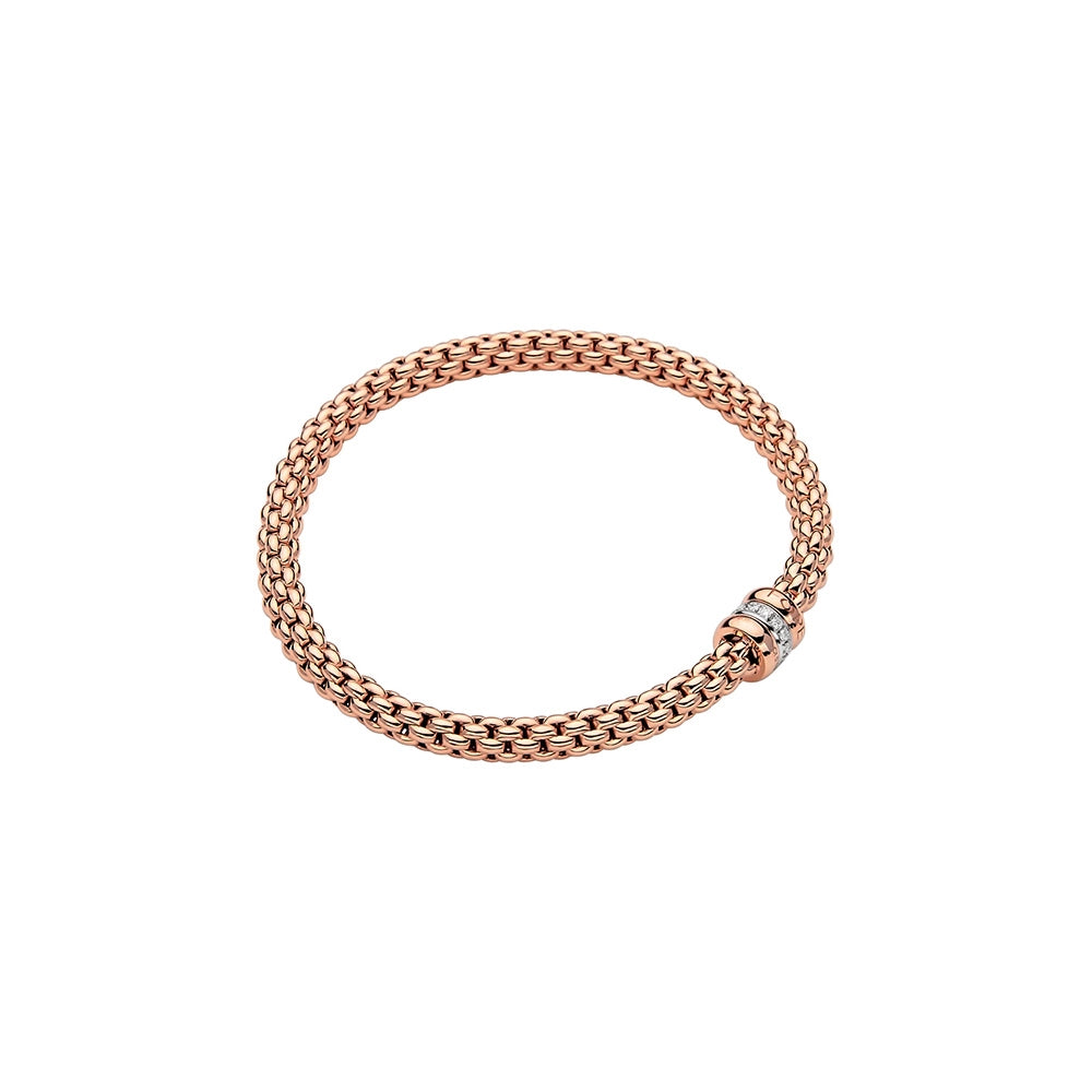 FOPE 18K Rose Gold Solo Collection Flexible Diamond Bracelet, Small Size