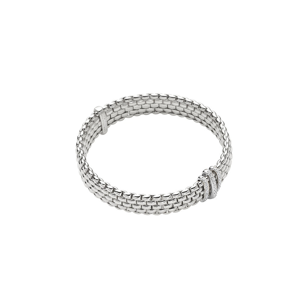 Fope 18K White Gold Panorama Collection Flexible Diamond Bracelet, Small Size