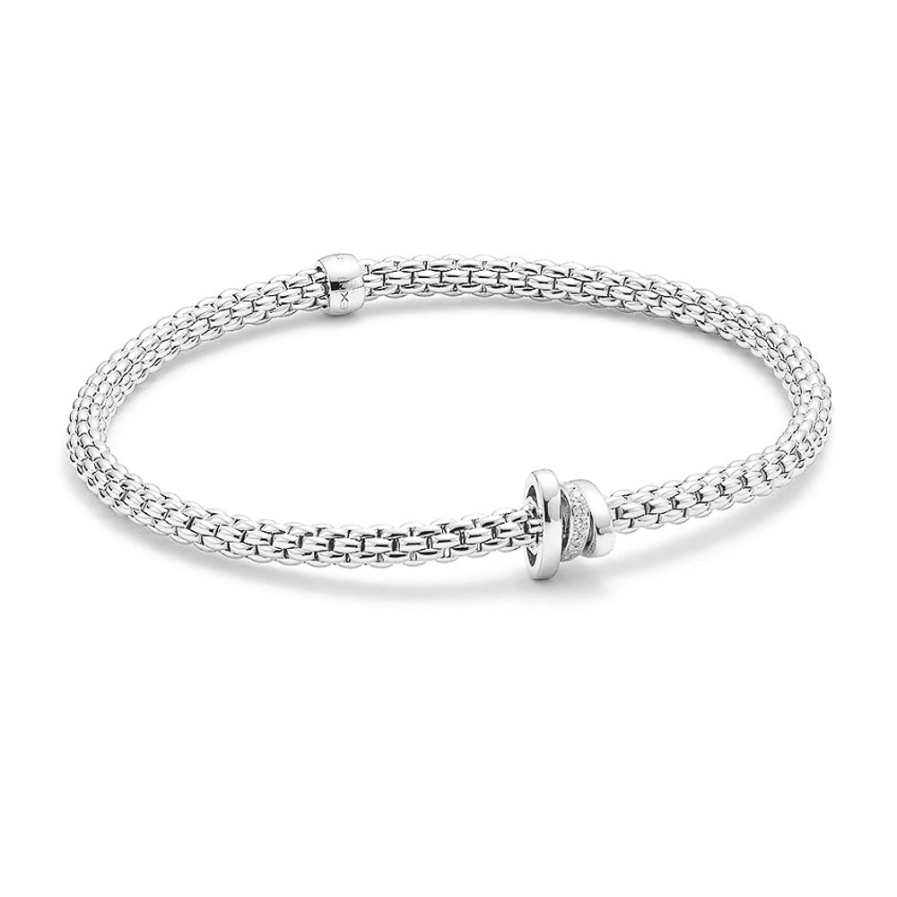 FOPE 18K White Gold Prima Collection Diamond Bracelet, Medium Size