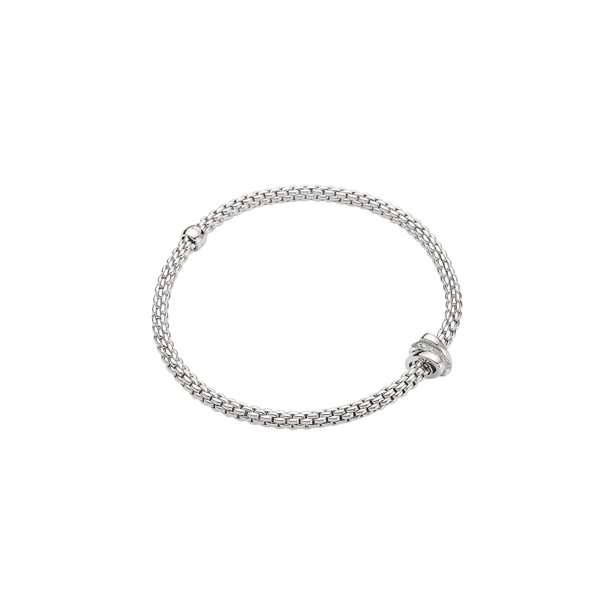 Fope 18K White Gold Prima Collection Diamond Bracelet, Small Size