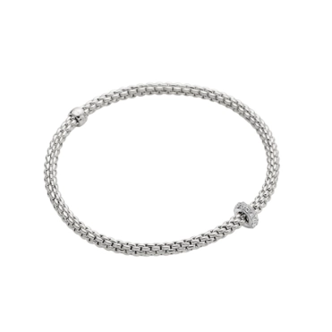 Fope 18K White Gold Prima Collection Diamond Bracelet, X-Small Size