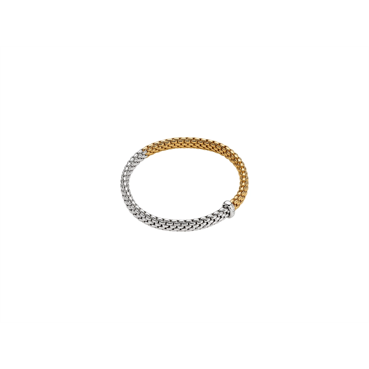 Fope 18K Yellow and White Gold Vendome Collection Diamond Bracelet, Medium Size