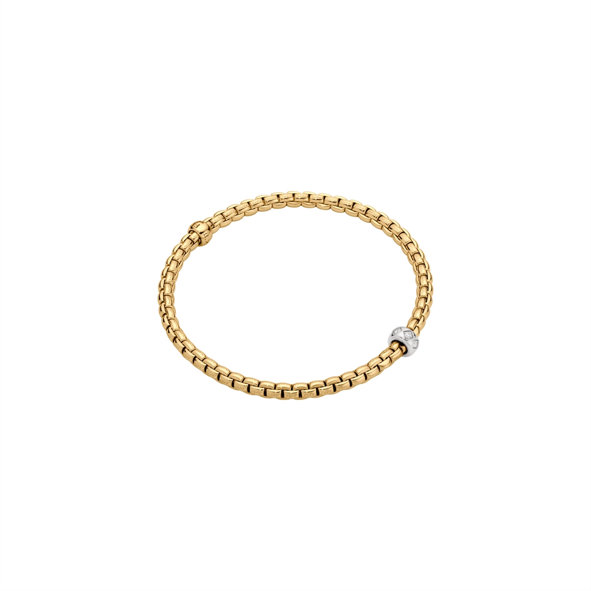 Fope 18K Yellow Gold Eka Collection Diamond Bracelet, Medium Size