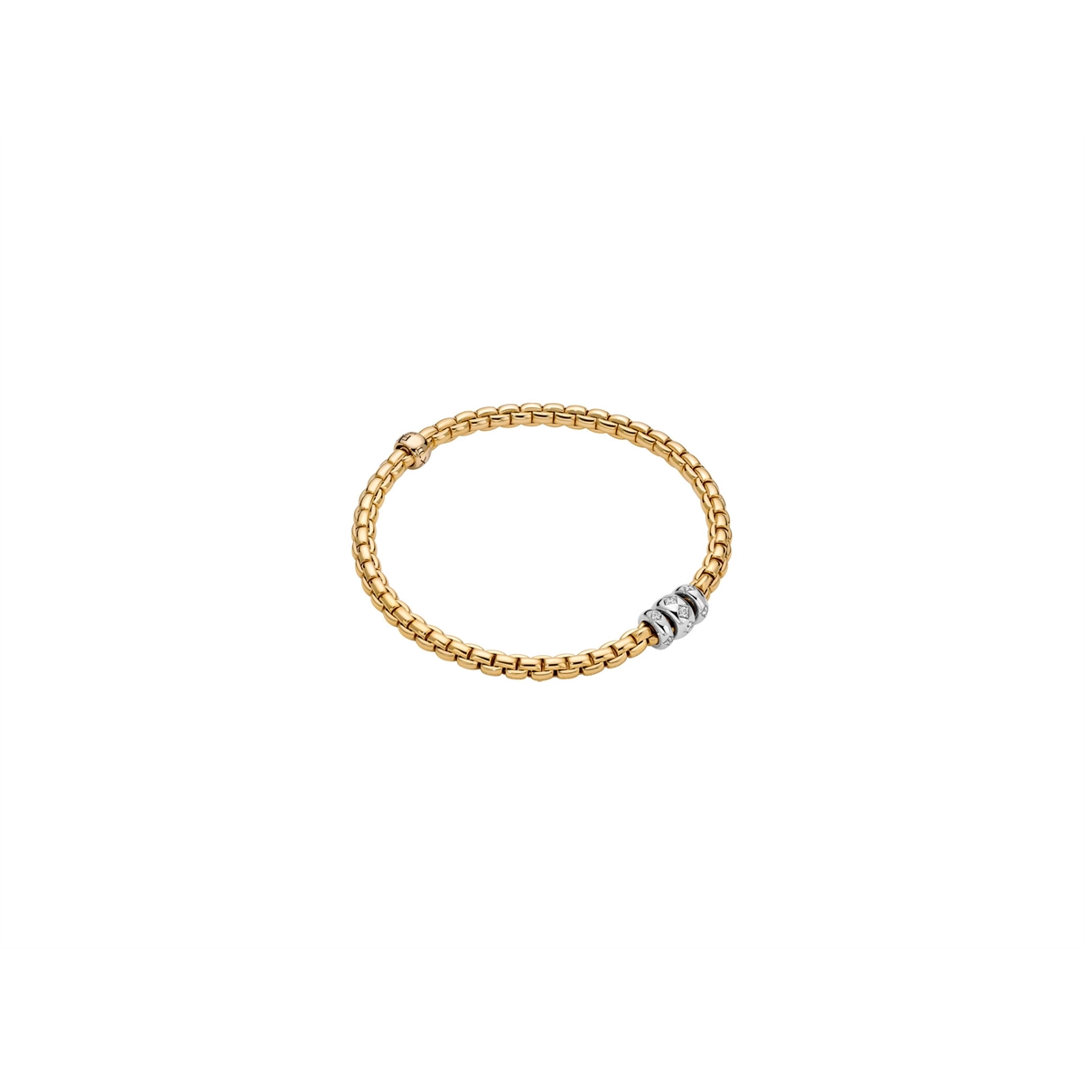 Fope 18K Yellow Gold Eka Collection Diamond Bracelet, Medium Size