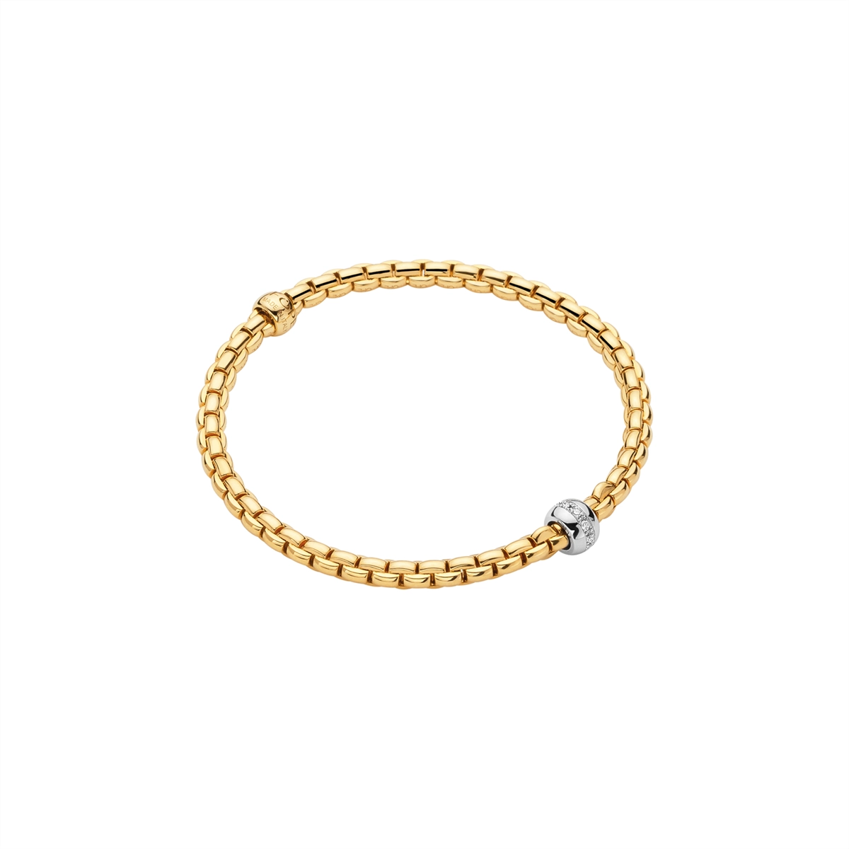 FOPE 18K Yellow Gold Eka Tiny Collection Diamond Bracelet, Medium Size