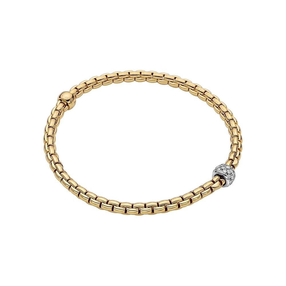 FOPE 18K Yellow Gold Eka Tiny Collection Diamond Bracelet, Medium Size