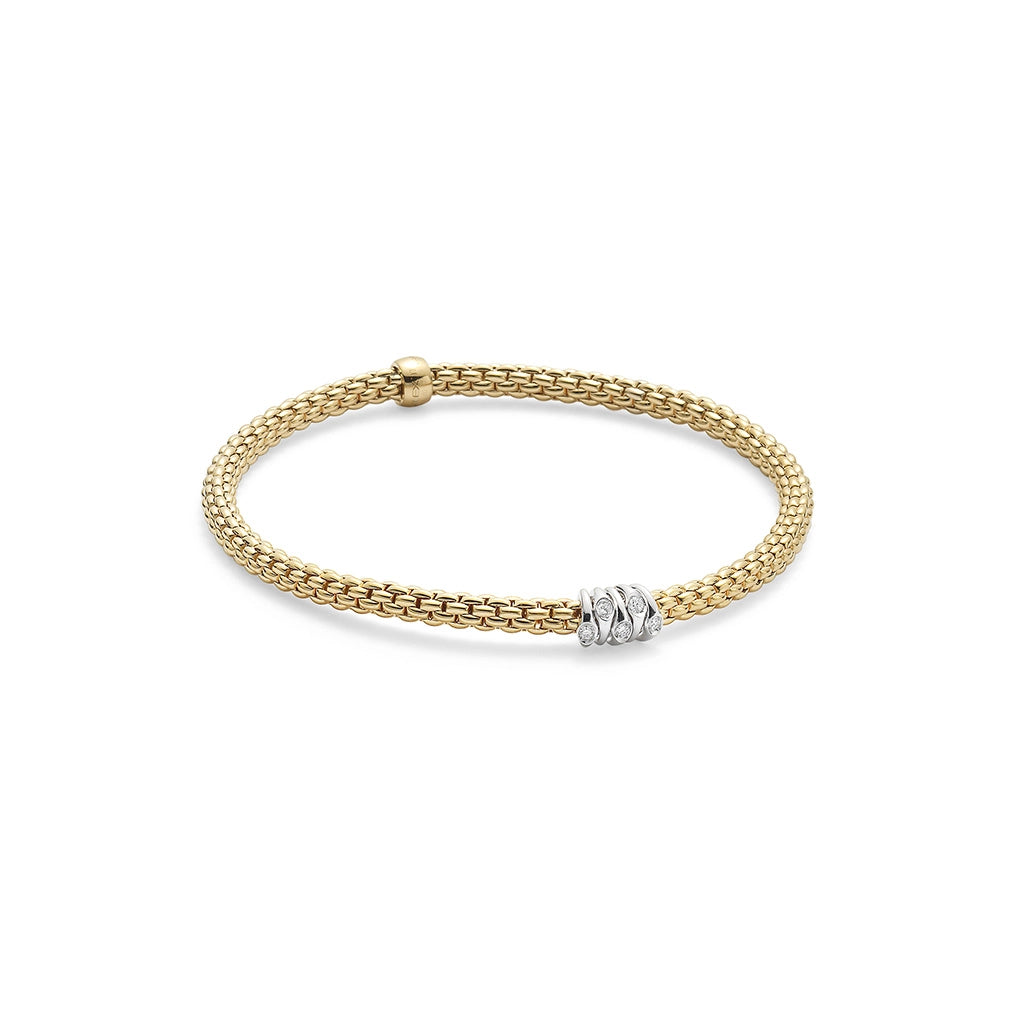 FOPE 18K Yellow Gold Prima Collection Diamond Bracelet, Medium Size