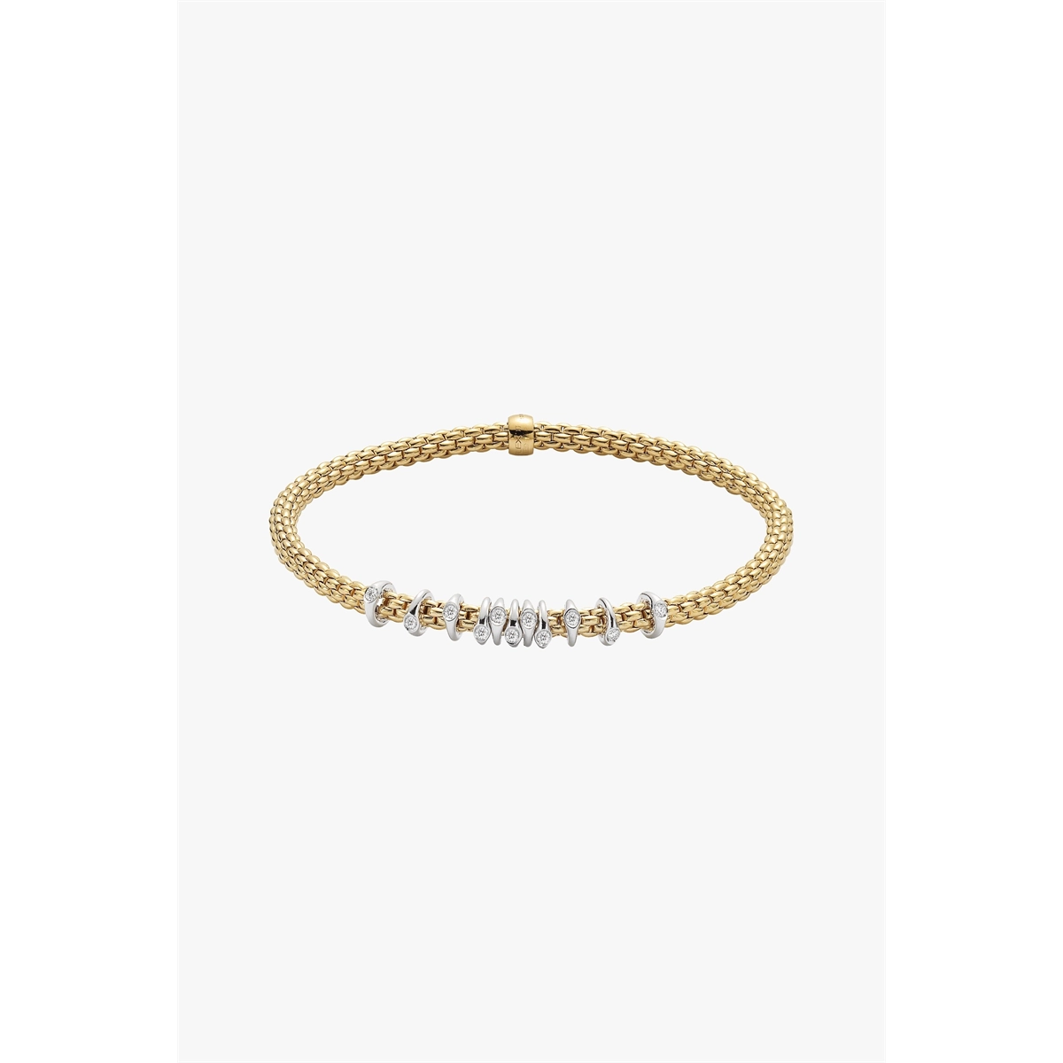 FOPE 18K Yellow Gold Prima Collection Diamond Bracelet, Medium Size