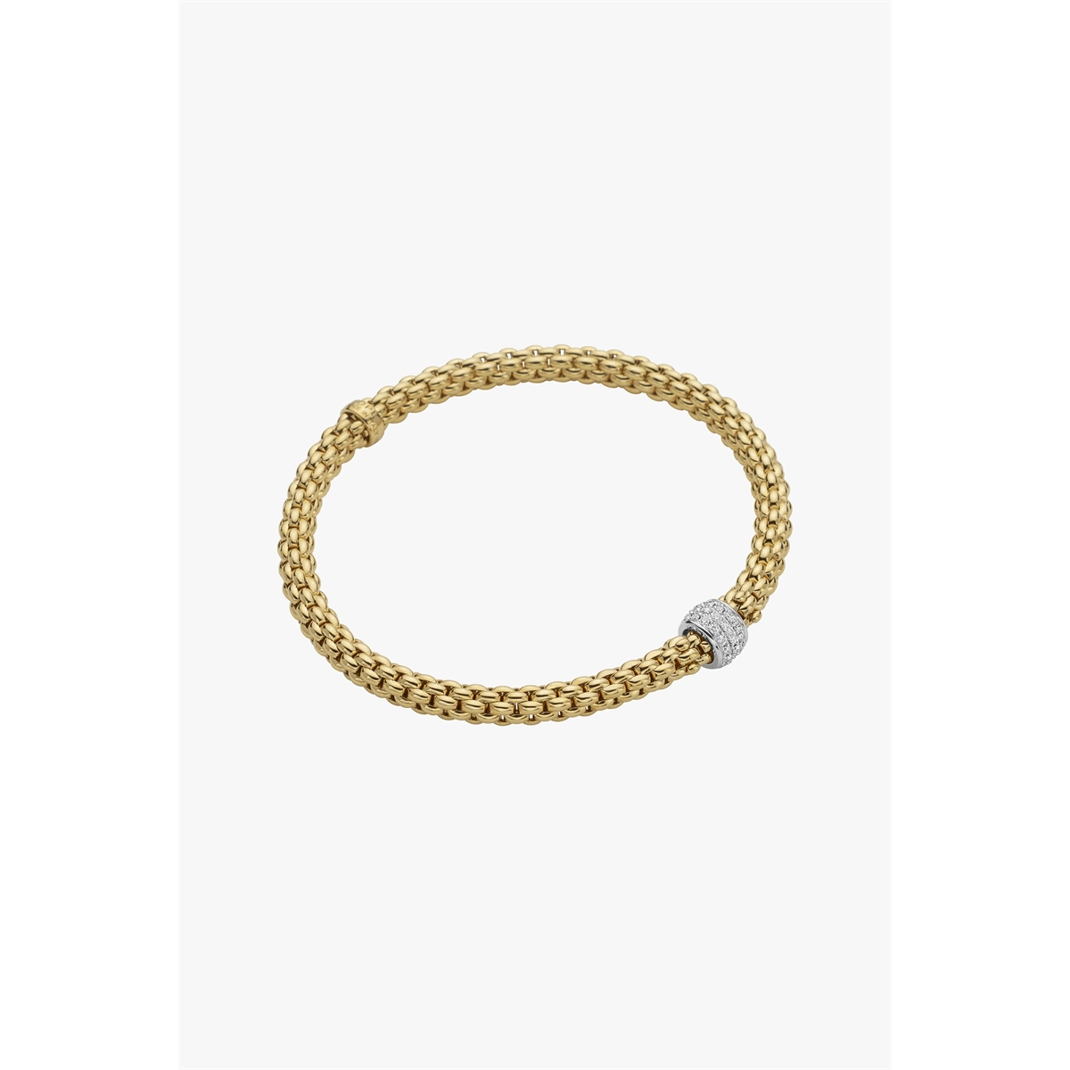 FOPE 18K Yellow Gold Solo Collection Flexible Diamond Bracelet, Small Size