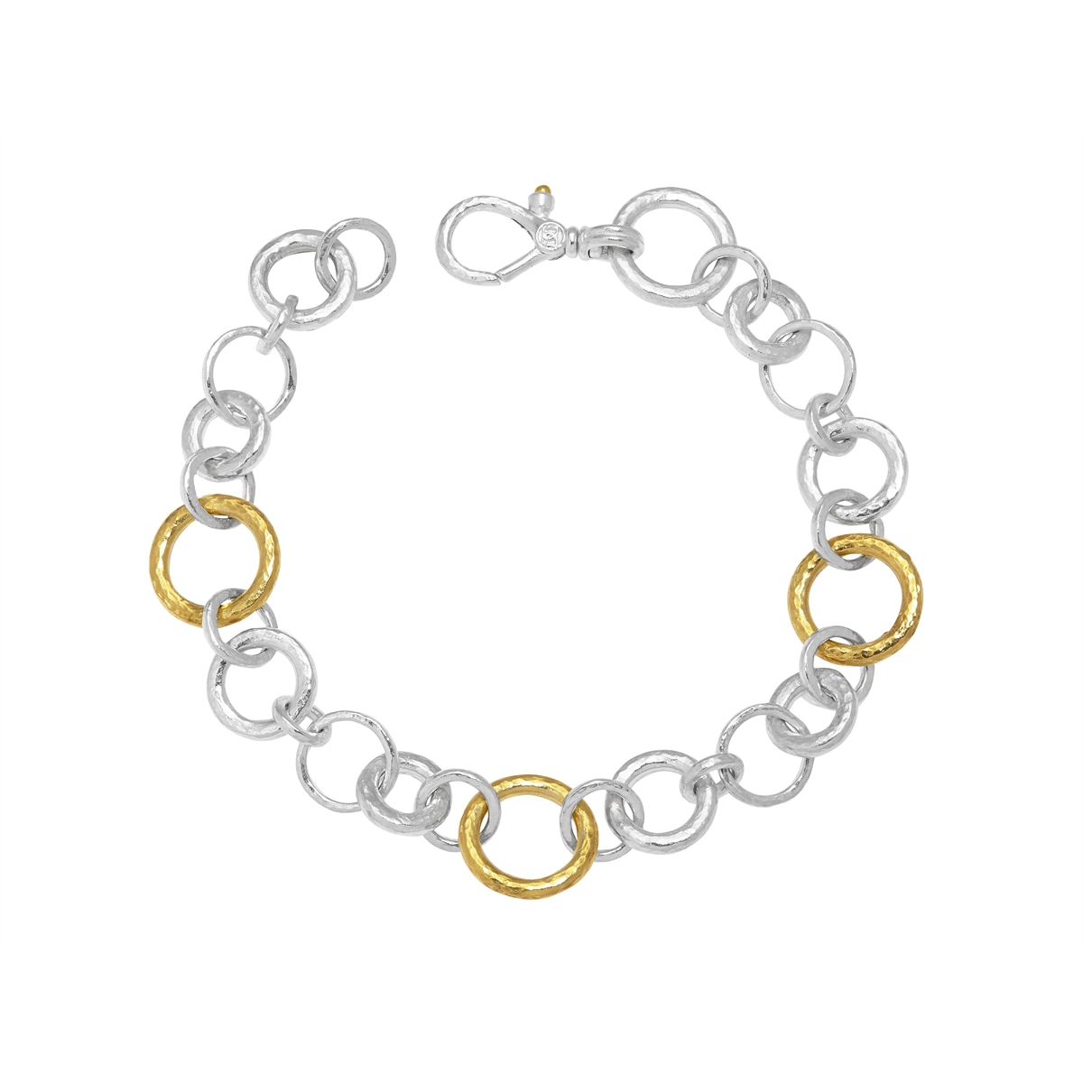 Gurhan Hoopla Sterling Silver and Yellow Gold Plated Bracelet, 8.25 inch