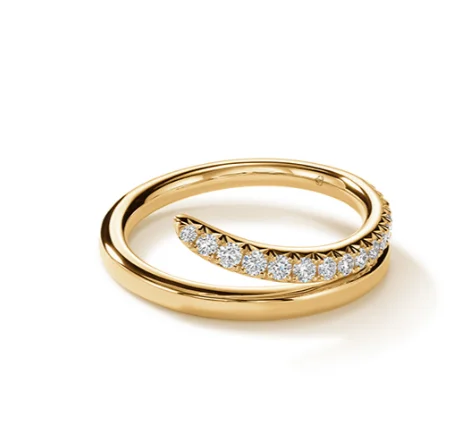 Hearts On Fire Round Vela French Cut Pave Diamond Ring in 18K Yellow Gold (.24ctw)