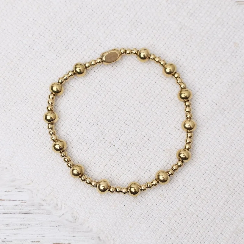 Plain Ball 3 & 6mm Bracelet in Gold Plated Stainless Steel