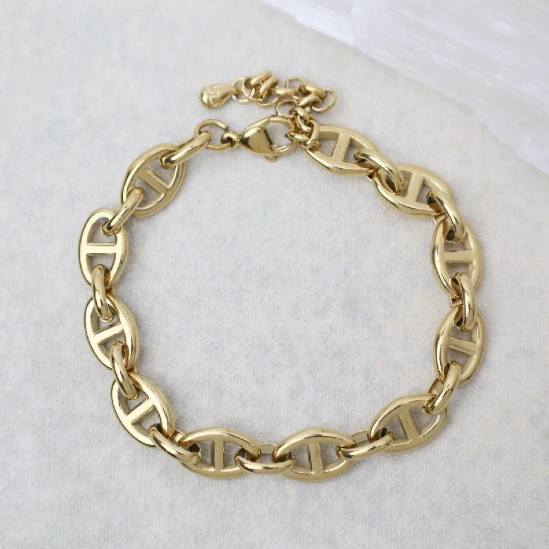 Mariner Chain Bracelet in Gold Plated Stainless Steel