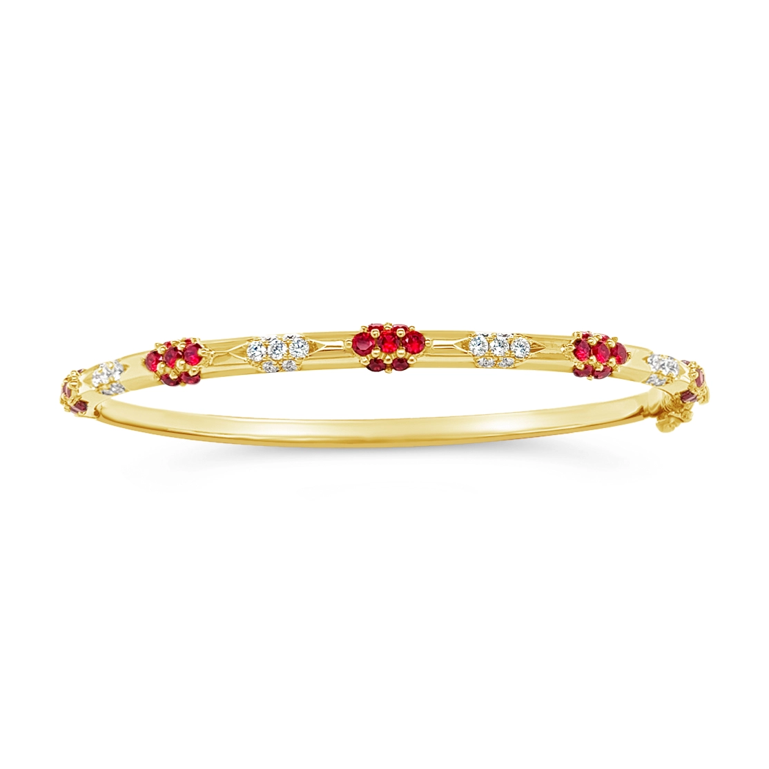 Jack Kelege 18K Yellow Gold Ruby and Diamond Bracelet