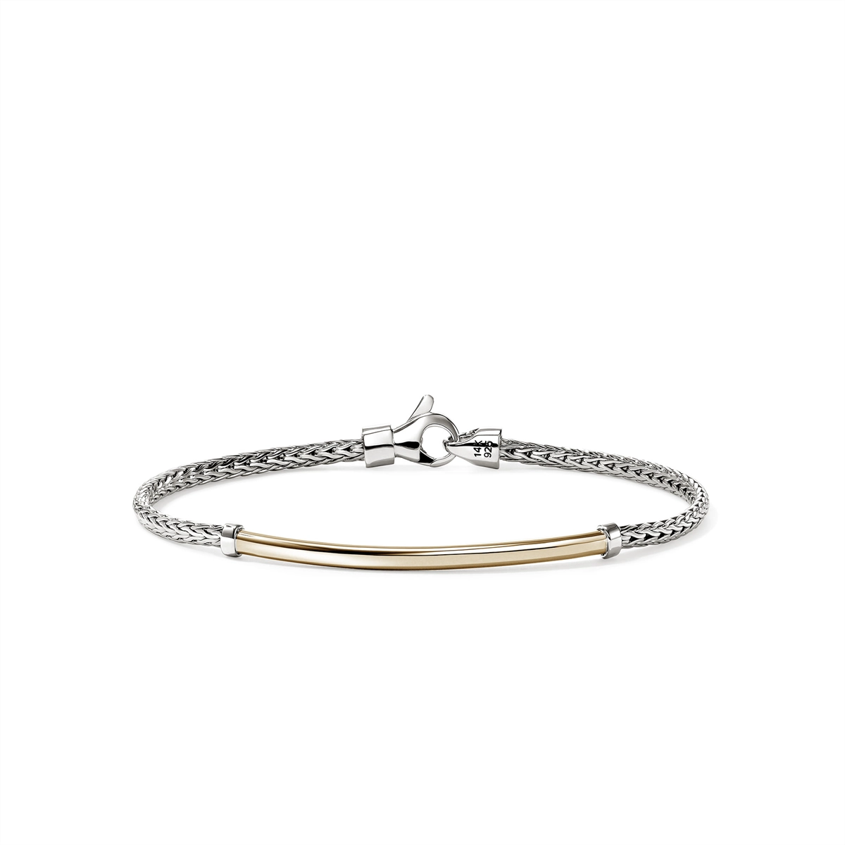 John Hardy Essentials Silver and 14K Gold 2.5mm Bracelet