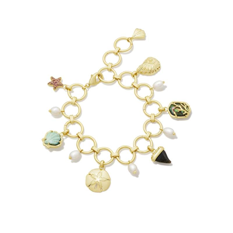 Kendra Scott Brynne Shell Charm Multi-Mix Bracelet in Gold