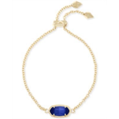 Kendra Scott Elaina Bracelet in Gold with Cobalt Cats Eye