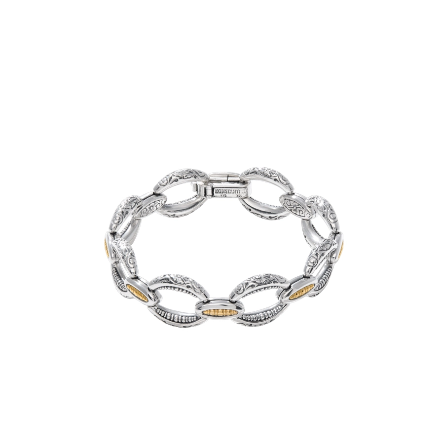 Konstantino Karia Collection Sterling and 18K Gold Cruise Delight Link Bracelet