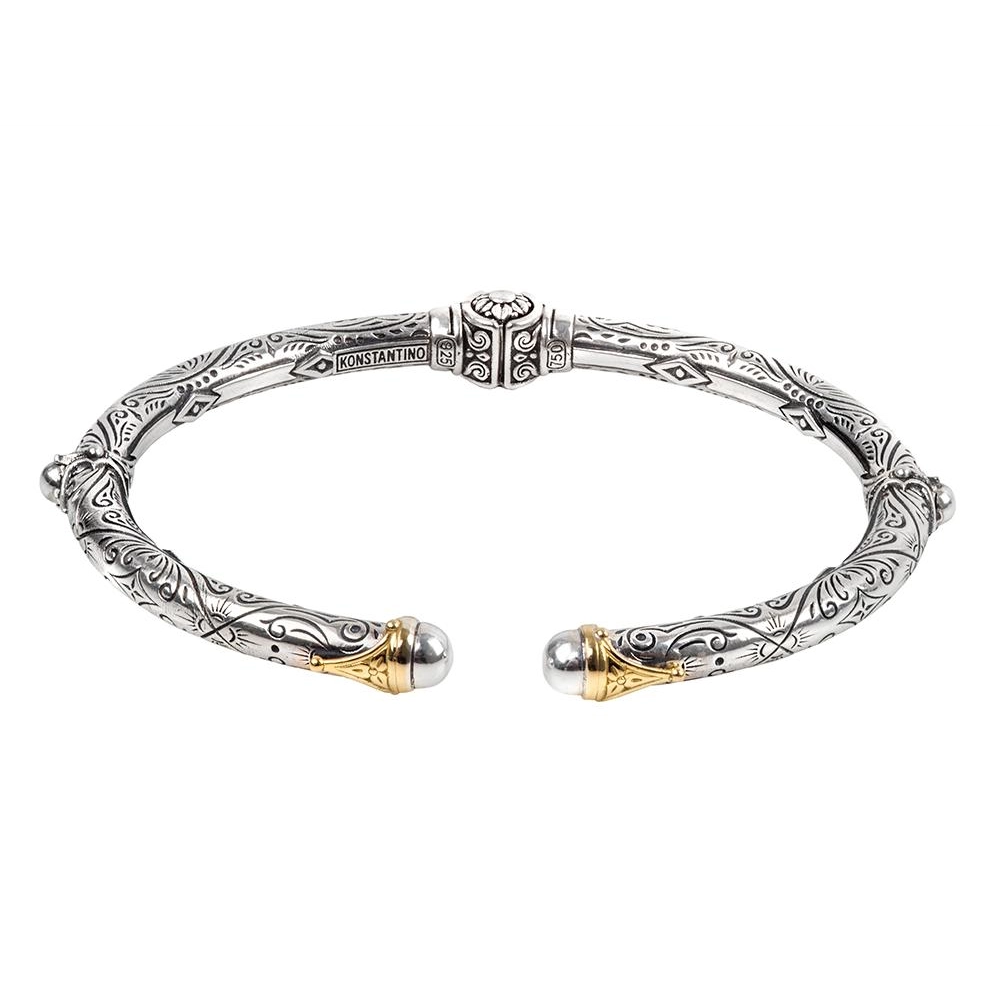 Konstantino Silver and 18K Gold Delos Cuff Bracelet