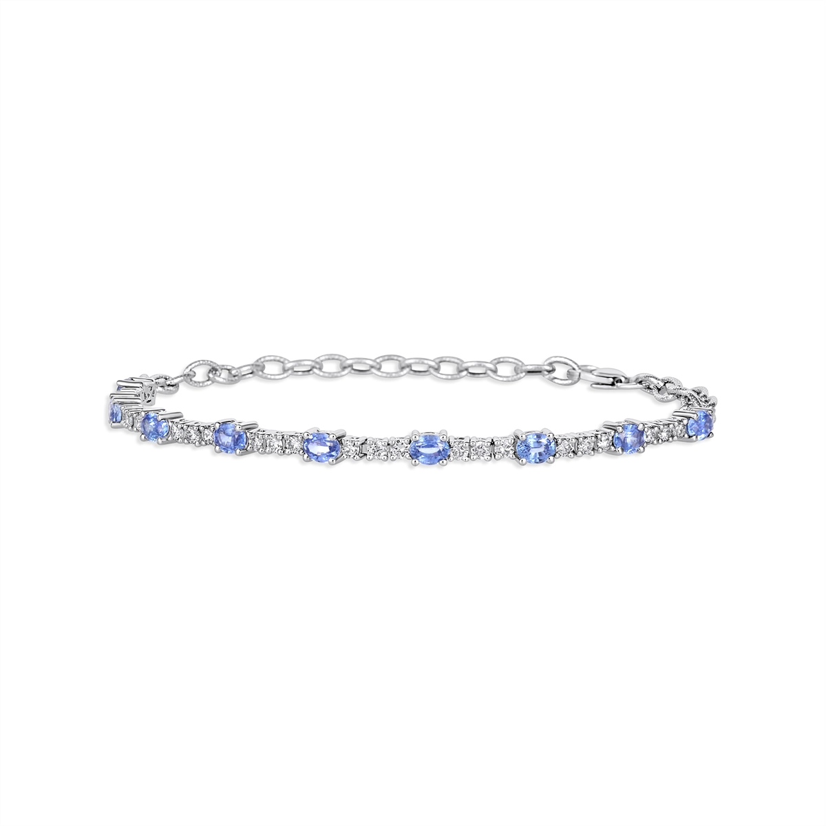 Le Vian 14K Vanilla Gold Blueberry Sapphire and Vanilla Diamond Adjustable Chain Bracelet