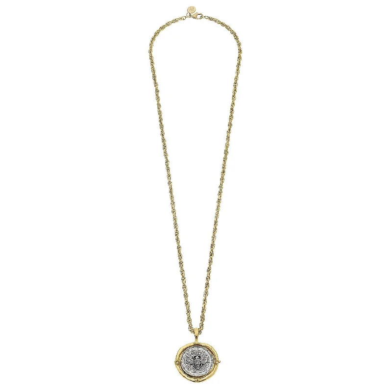 Long Coin Pendant Necklace