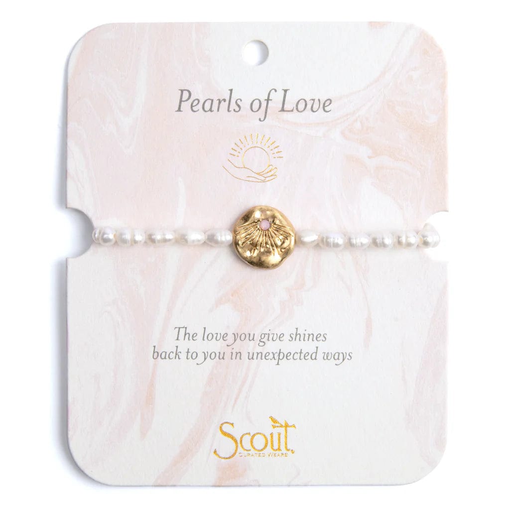 Pearls of Love Affirmation Bracelet in Gold