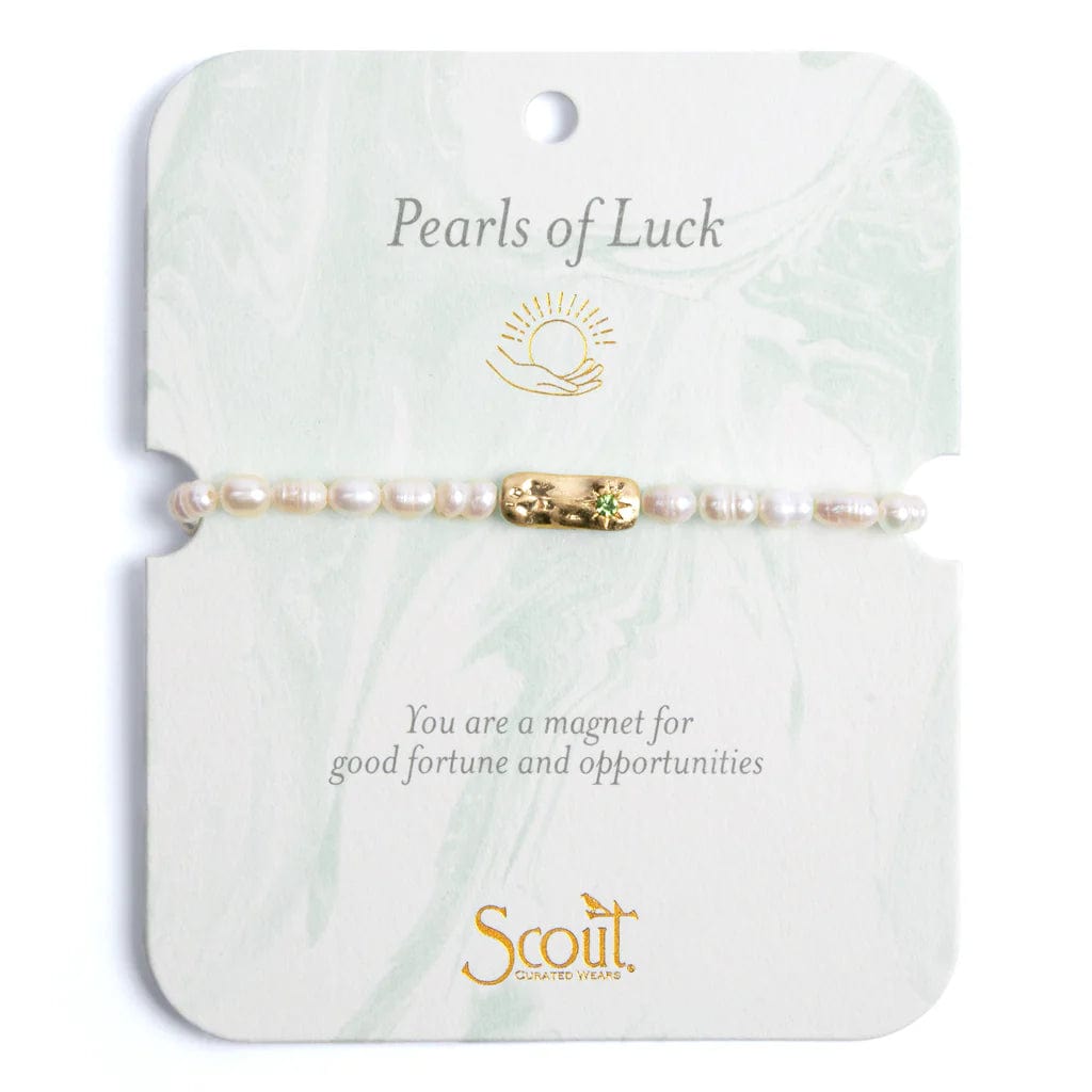 Pearls of Luck Affirmation Bracelet in Gold